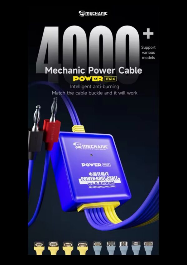 MECHANIC Power Max Series Power Supply Test Cable Mobile Phone Boot Line Battery Test Cord Kit for Android iOS System Repair