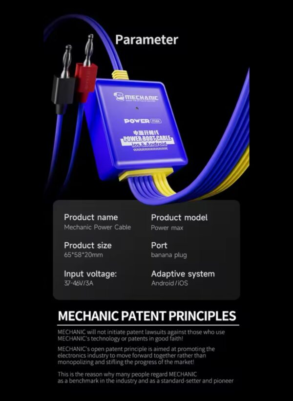 MECHANIC Power Max Series Power Supply Test Cable Mobile Phone Boot Line Battery Test Cord Kit for Android iOS System Repair