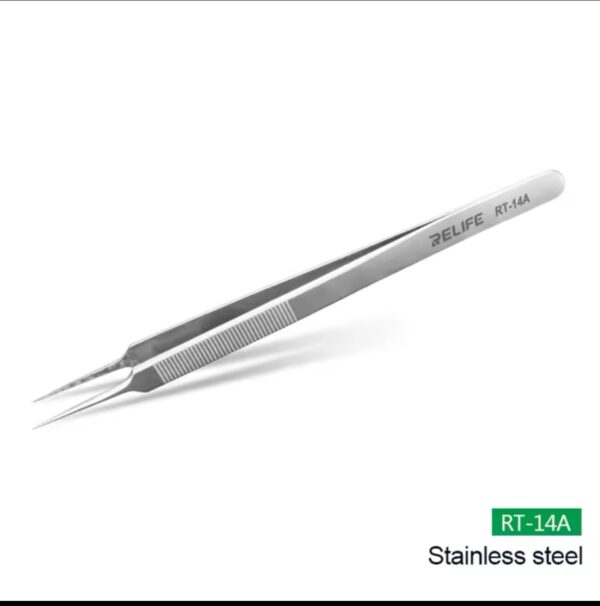 img_1930 Relife RT-14A Precision Tweezers Straight Tip Phone CPU IC Repair Clips Hand Tool Mobile Phone Repair Tweezers
