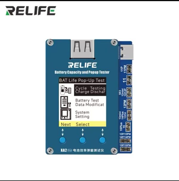 RELIFE XA2 Pro Battery Efficiency Popup Tester Support Mobile Phone 11 12 13 14 15Series No Need Battery Flex Cable