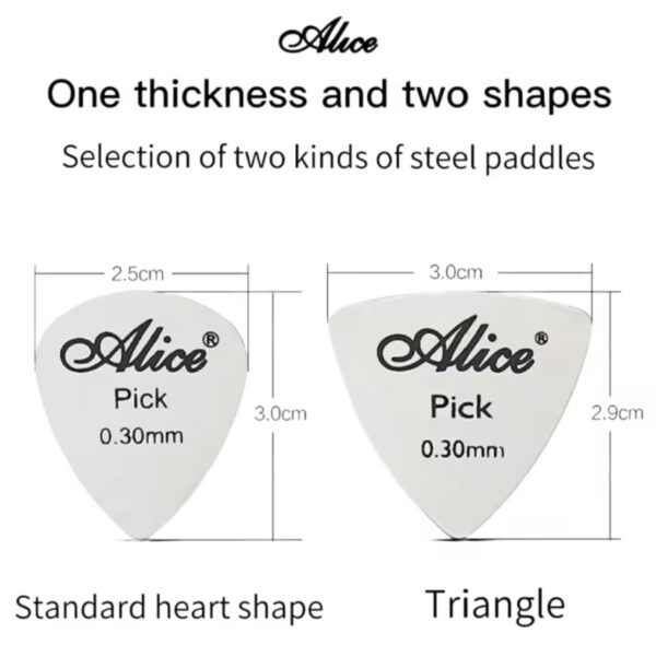 Alice Metal Opener Pick 0.3mm Thin Durable Silver Color Professional tools