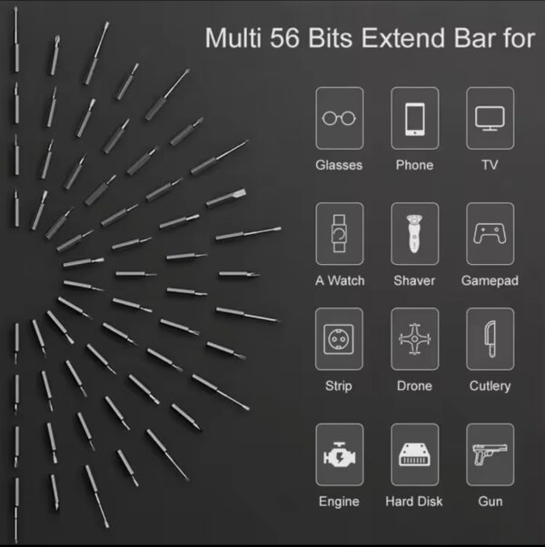 Wowstick 1F Pro 1f+ Electric Screwdriver with 56pcs Bits  Precision Cordless Rechargeable Driver Power Screw with LED Light