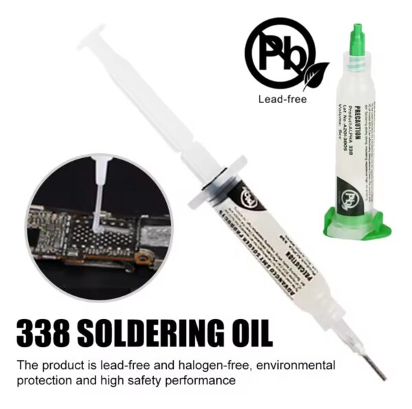 Kaisi 2 in 1 Soldering Flux Kit Tin Paste Solder Oil Kit Syringe Liquid Flux Melting Point 183°C Repair Stencil Tools