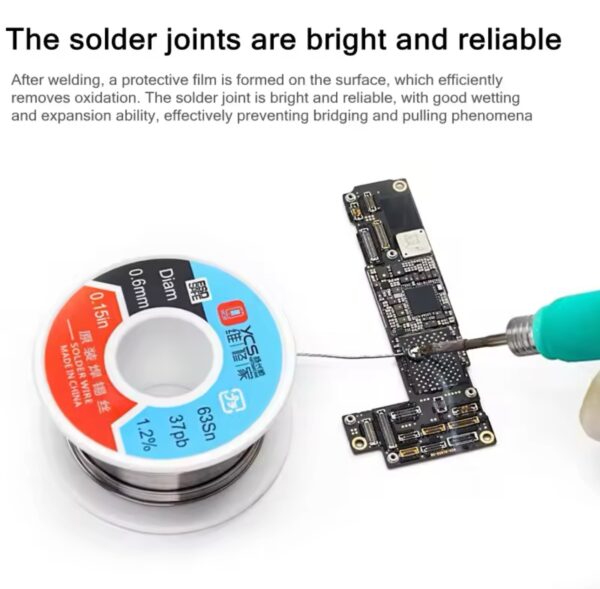 YCS 0.6mm Solder Wire No-clean BGA Soldering Wire High Purity Tin Wire 50g for Mobile Phone Motherboard Welding Equipment Tools
