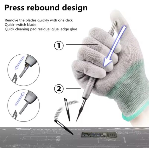Mechanic KH-001 Quick Release Knife Phone CPU NAND Glue Removal Blade Motherboard BGA Chip Scraper Pry Knife Chip Disassembly