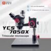 YCS 7050X Trinocular Stereo Microscope Industrial Grade Continuous 7-50X Zoom for Phone PCB BGA Repair Precision Work Tools