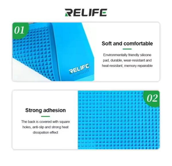 RELIFE RL-004M-B11 Grey Color Base Microscope Silicone Pad High Temperature Resistance 500℃ Anti-static For Phone Motheboard Repair
