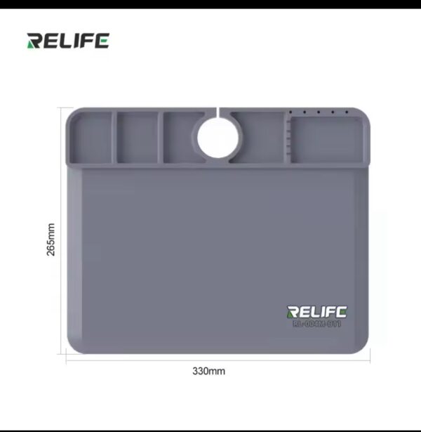 RELIFE RL-004M-B11 Grey Color Base Microscope Silicone Pad High Temperature Resistance 500℃ Anti-static For Phone Motheboard Repair