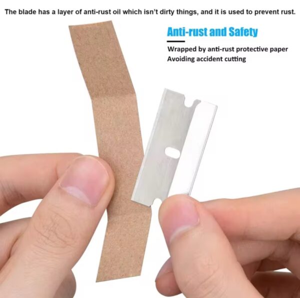 Razor Blade Scraper Metal Glass Glue Cleaner Remover Knife Replacement Carbon Steel Blade for 5pcs