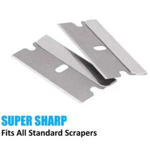 Razor Blade Scraper Metal Glass Glue Cleaner Remover Knife Replacement Carbon Steel Blade for 5pcs