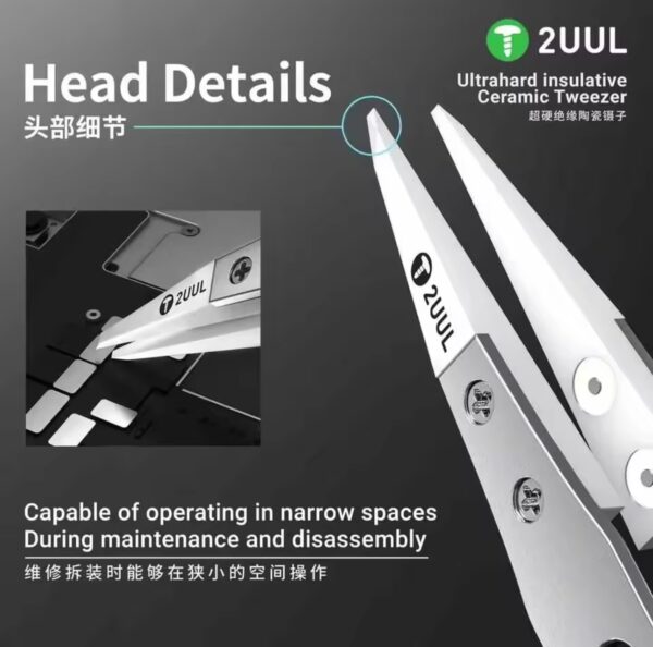 img_2953-2 2UUL TW31 Ultra hard insulative Ceramic Tweezer Anti-Static For Mobile Chips Tweezers Mobile Phone/CPU/IC/PCB Repair Tweezers