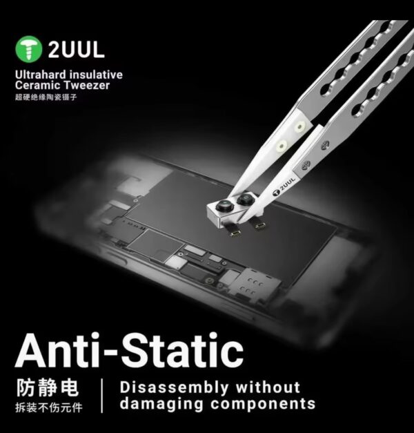 img_2955-2 2UUL TW31 Ultra hard insulative Ceramic Tweezer Anti-Static For Mobile Chips Tweezers Mobile Phone/CPU/IC/PCB Repair Tweezers