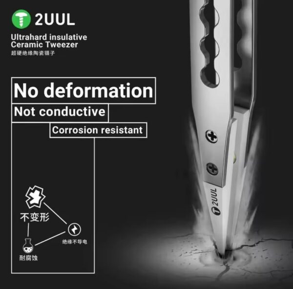img_2957 2UUL TW31 Ultra hard insulative Ceramic Tweezer Anti-Static For Mobile Chips Tweezers Mobile Phone/CPU/IC/PCB Repair Tweezers