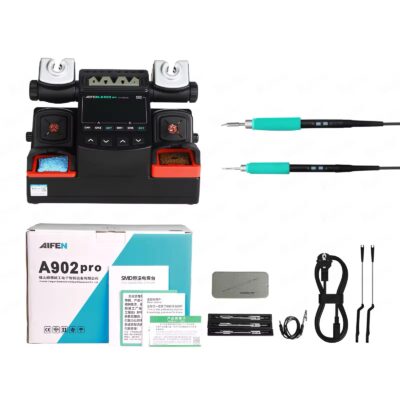 Aifen A902 Pro Soldering Station 2pcs Temperature Controlled Handles Plus 6 Pcs Soldering Tips