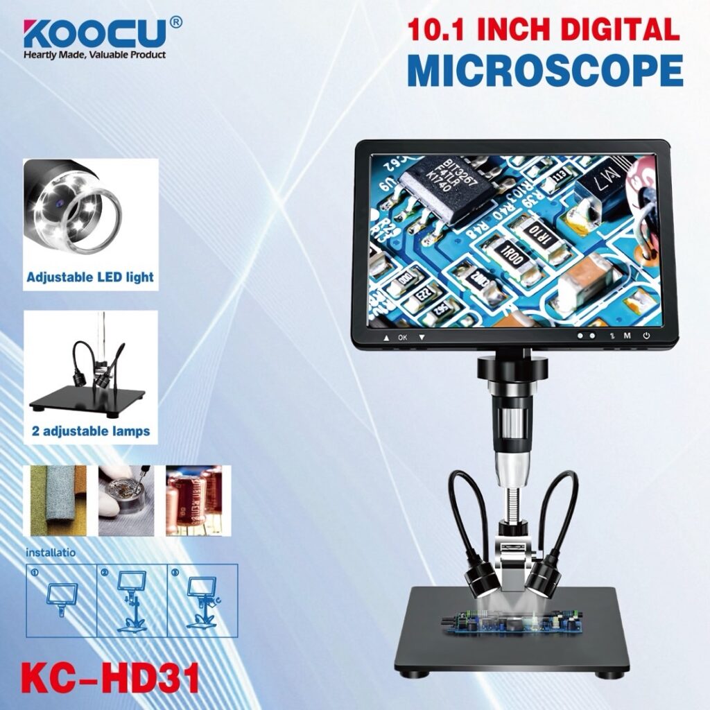 KOOCU KCHD31 10.1 Inch IPS Screen 1500X Digital HD Video Microscope