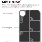 18Kinds Alloy Magnetic 7-Zone Combination Screw Storage Board Anti-Rolling Pad for Mobile Phones Screw Tray Plate Repair Tools