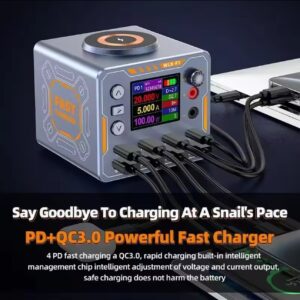 WLX-F1 140W Multi port PD QC3.0 fast charging wireless charger 0-12V Adjustable DC power supply for Phone laptop repair tools