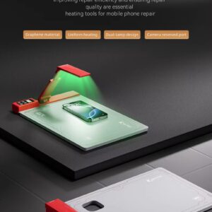 WKTOO Heating Pad Double Light Smart Digital Display 130W Even Heat Phone Screen Back Cover Heating for Phone Repair Tool