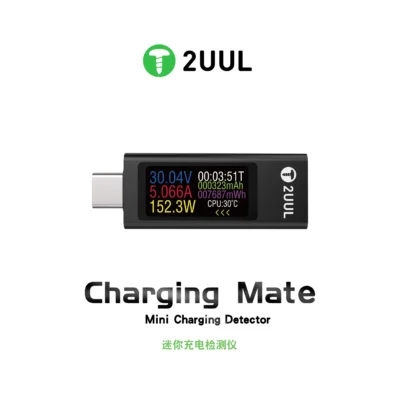 2UUL PW21 Mini Charging Mate Detector Bidirectional Current Detection Measurement Essential Tool for Mobile Phone Repair