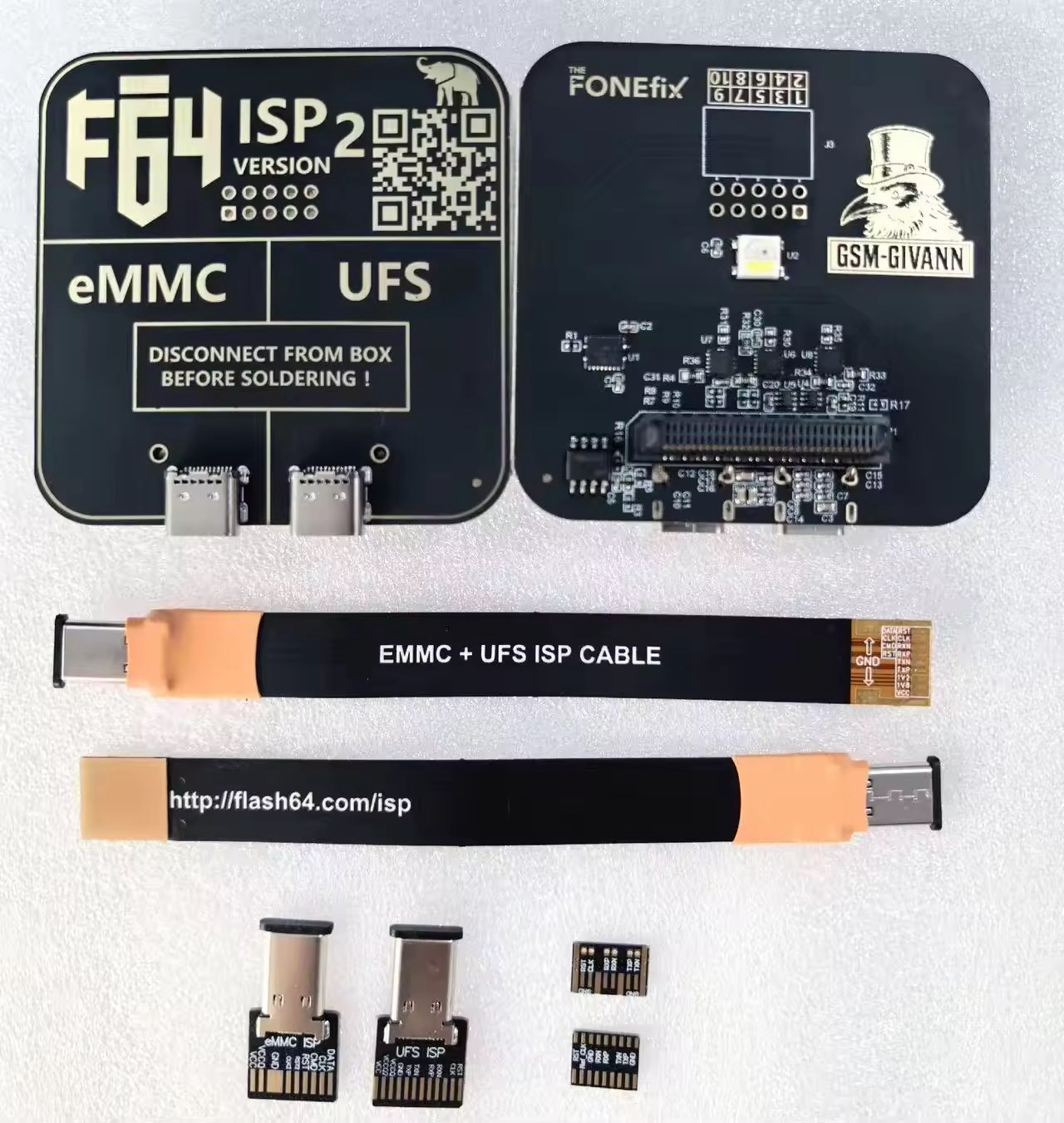 2026 NEW F64 UFS/EMMC ISP V2 adapter SET Flash 64 UFS & EMMC ISP V2 FPC Flex Cable Set For F64 Flash 64 Box