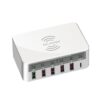 6-in-1 Multiple USB Port Desktop Charger 100W 6 Port USB Wireless Mobile Phone Charging Station with 15W Wireless Charger