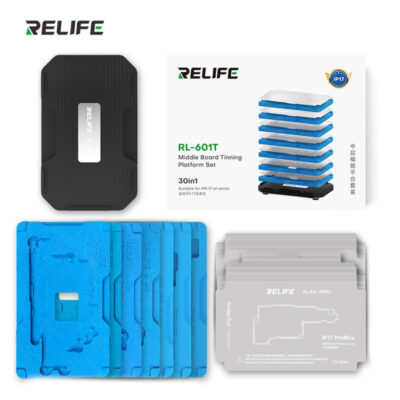 Relife Tools RL-601T 31 in 1 Phone Repair Reballing Stencil Kit for IPX-17Pro Max Magnetic Middle Layer Soldering Platform