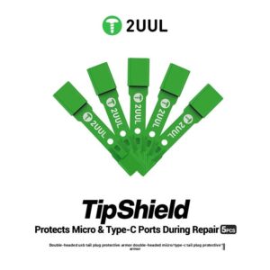 2UUL TS01 Tip Shield 5PCS Dual-Head Design Melt-Resistant Stainless Steel Type-C Port Protection Boxed for Phone Repair Tools